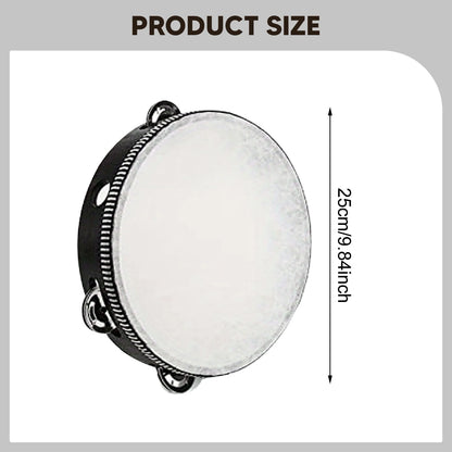 Handheld Tambourine Drum with Metal Jingles – Percussion Musical Instrument for Children’s Music & Dance
