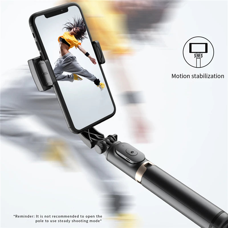 Roreta NEW Gimbal Stabilizer Selfie Stick: Foldable Wireless Tripod with Bluetooth Shutter Monopod for iOS Android