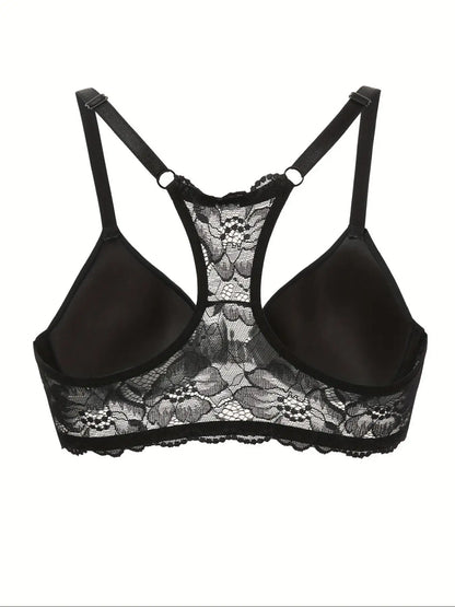 Front Button Lace Deep V Push-Up Bra – Sexy Comfortable Beautiful Back Underwear for Women