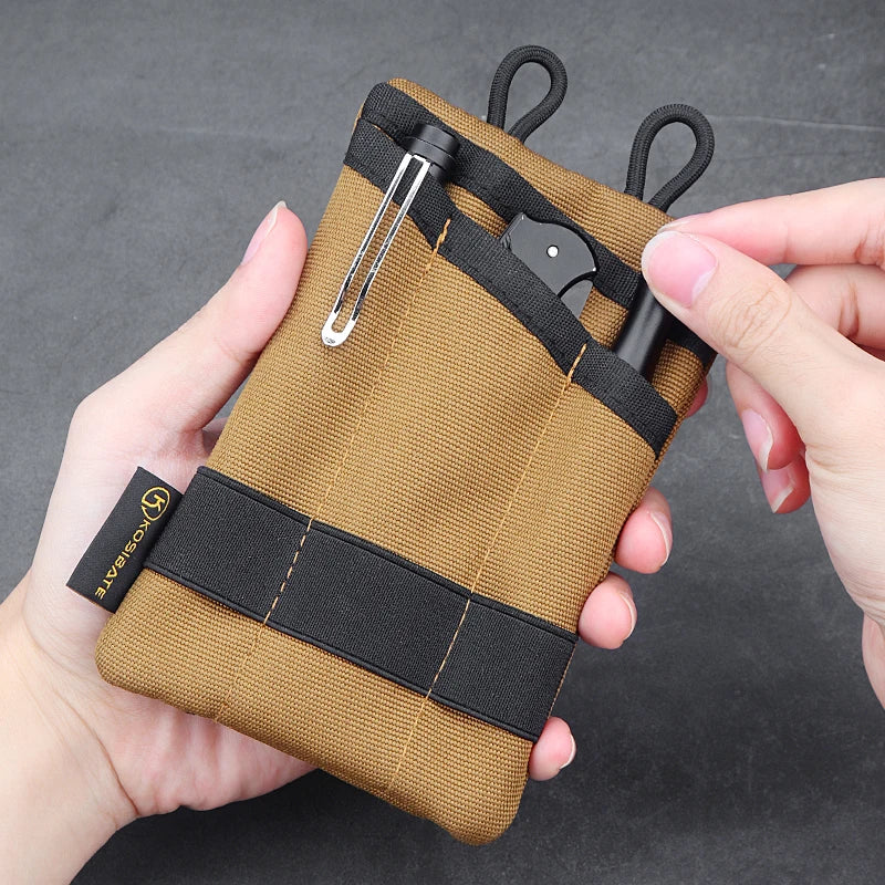 Kosibate Tactical EDC MOLLE Pouch - Mini Wallet Card Holder Key Belt Waist Pack for Camping, Hiking and Outdoor Use