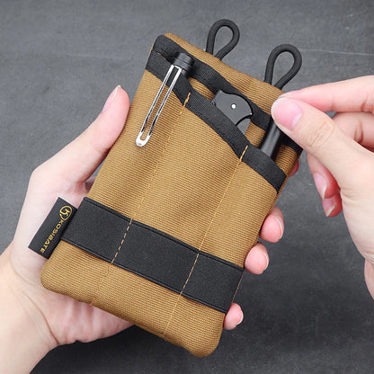 Kosibate Tactical EDC MOLLE Pouch - Mini Wallet Card Holder Key Belt Waist Pack for Camping, Hiking and Outdoor Use