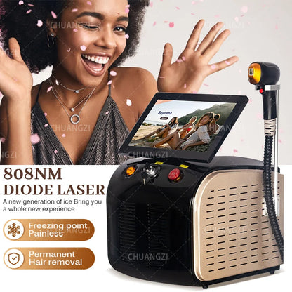 Professional Diode Ice Titanium Laser Hair Removal Machine - 3 Wavelength 755/808/1064nm, Face & Body Epilator for Salon Use