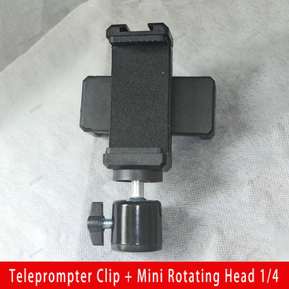 Teleprompter Clip for Phone – Live Broadcast Desktop Handheld Stand, Video Subtitle & Speech Reading Tripod Accessories