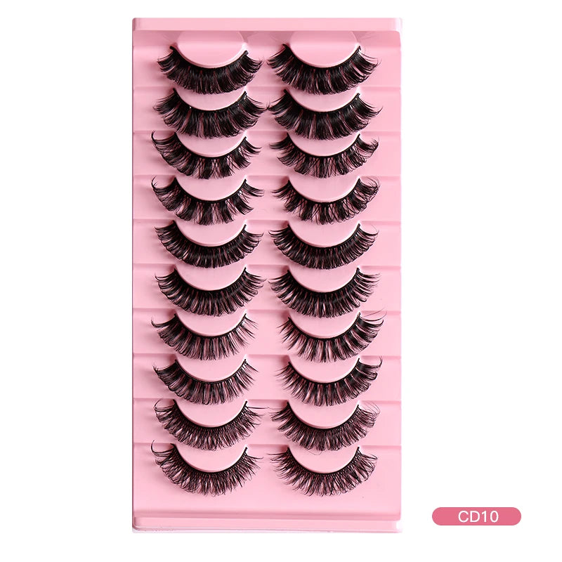 2/10 Pairs 3D Mink Russian Strip False Eyelashes – Dramatic Fake Lash Extensions for Makeup