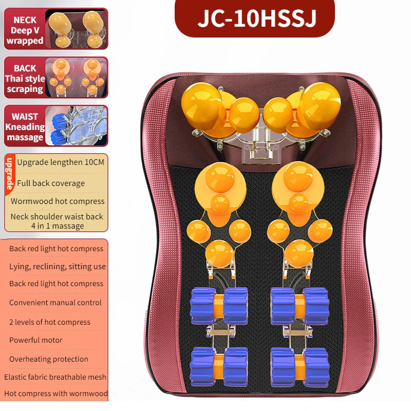 Multifunctional Electric Full Body Massage Cushion – Back, Waist, Neck & Shoulder Shiatsu Kneading Massager for Home Use