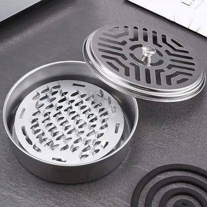 Incense & Mosquito Coil Holder — Household Tray with Lid for Living Room, Bedroom, and Outdoor Use