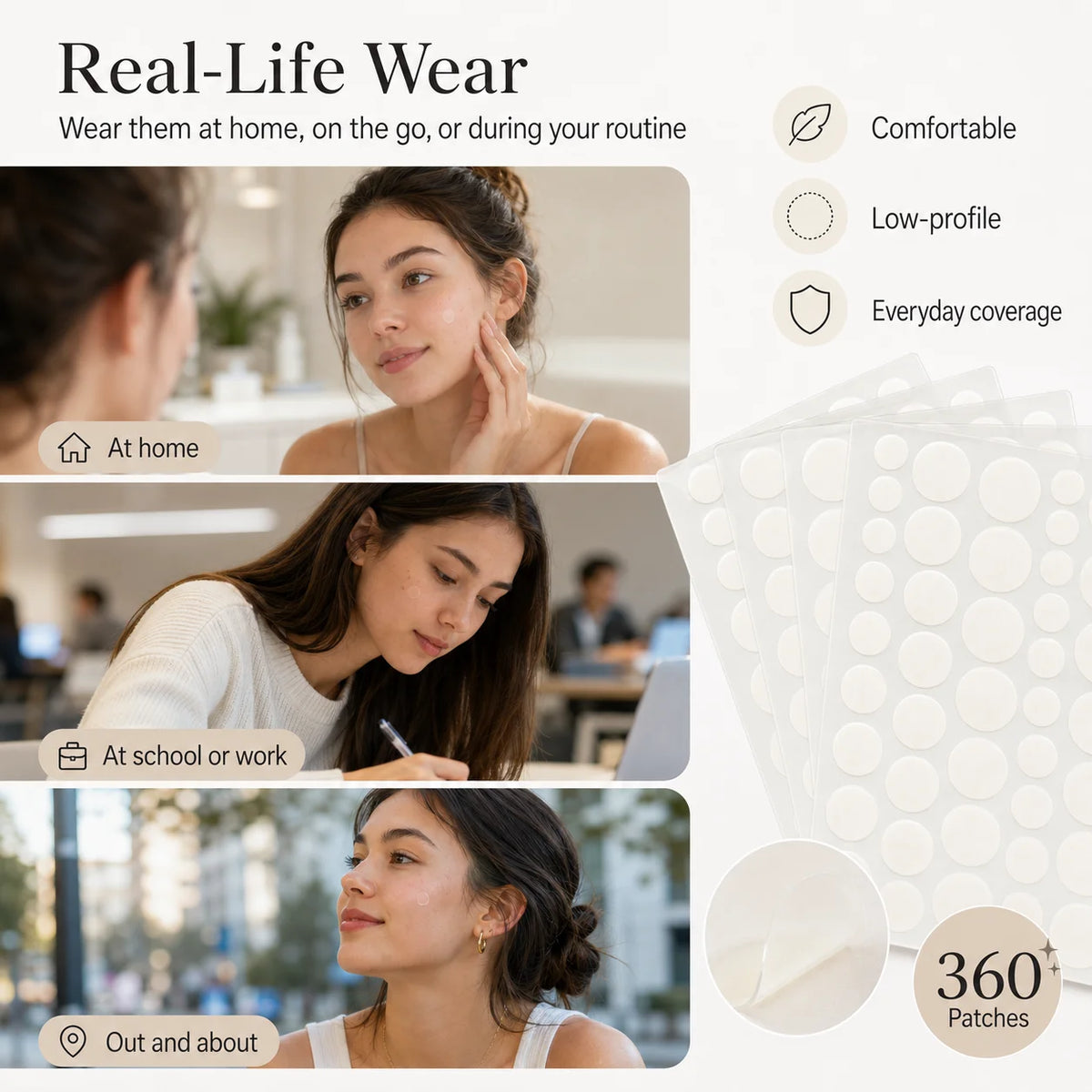 360pcs Invisible Acne Patches - Pimple Spot Stickers for Skin Care