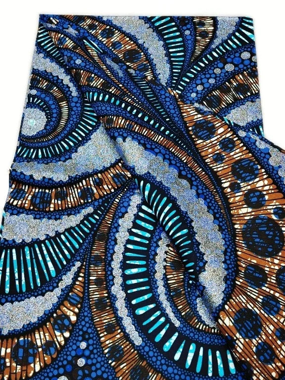Original African Wax Print Fabric - 6 Yards 100% Cotton Nigerian Ankara Sewing Material for Women’s Dresses