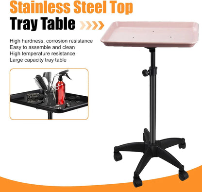 360° Rotating Beauty Salon Cart with Wheels – Adjustable Height Organizer & Ultimate Salon Utility Trolley