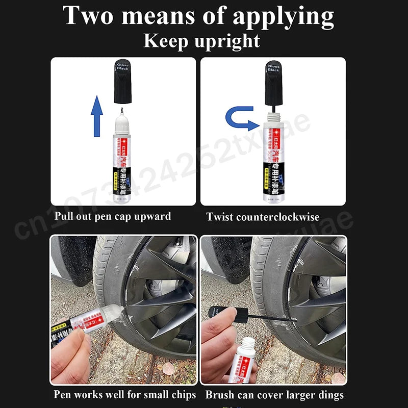Car Wheel Scratch Repair Pen – Matte Black Touch-Up for Tesla Model 3, Y, X & S Rims