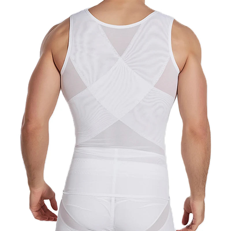 Men’s Compression Body Shaper Vest — Tummy Slimming Abdomen Sheath Corset Waist Trainer Fajas Top
