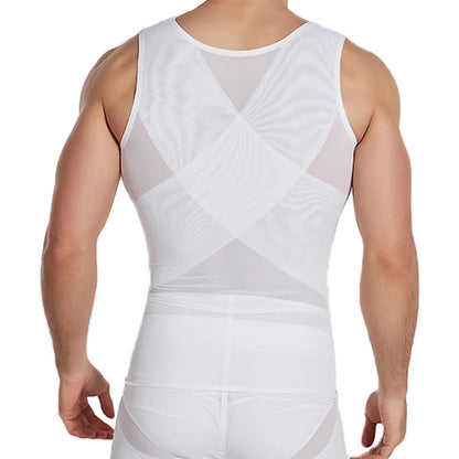Men’s Compression Body Shaper Vest — Tummy Slimming Abdomen Sheath Corset Waist Trainer Fajas Top