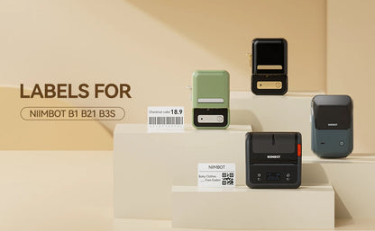 Niimbot B21/B1/B203 Mini Bluetooth Thermal Printer – Waterproof Oil-Resistant Label Maker with Adhesive Sticker Paper for Office Use