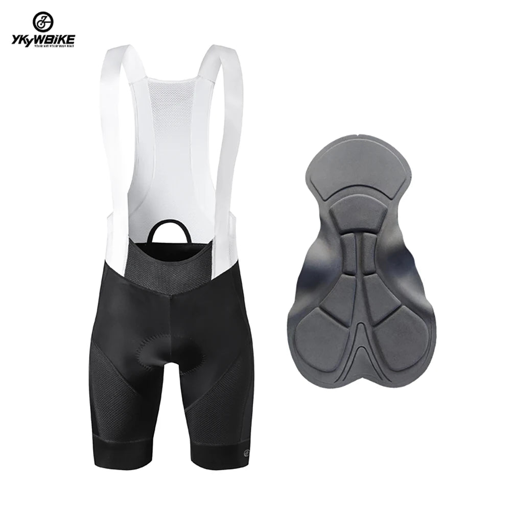 Ykywbike Men's Cycling Bib Shorts – Padded Quick-Dry Bike Tights for 6-Hour Rides, Outdoor Cycling Clothing