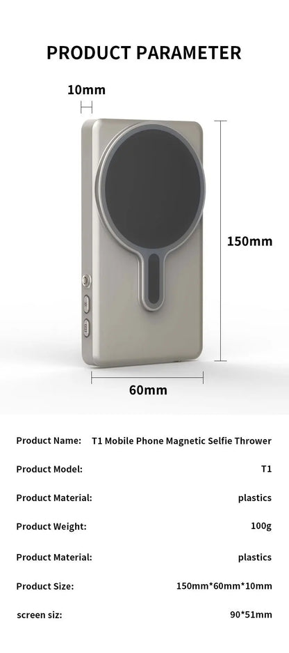Magnetic Phone Monitor for Vlog – Self-Timer Rear Camera Screen for Live Streaming & Content Creation