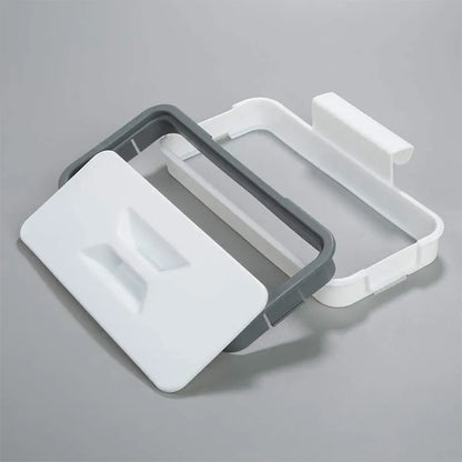 Kitchen Trash Storage Rack with Hanging Garbage Bag Hook - Multi-Use Scouring Pad Dry Shelf Holder and Dish Organizer