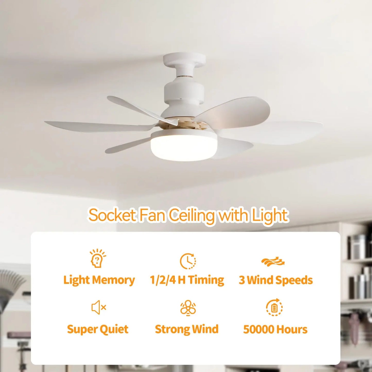 Upgrade Your Space: 20.5-Inch LED 40W Ceiling Fan Light E27 with Remote Dimming - Perfect for Living Room, Study, and Home Use ( 85-265V )