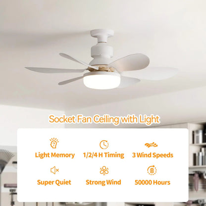 Upgrade Your Space: 20.5-Inch LED 40W Ceiling Fan Light E27 with Remote Dimming - Perfect for Living Room, Study, and Home Use ( 85-265V )