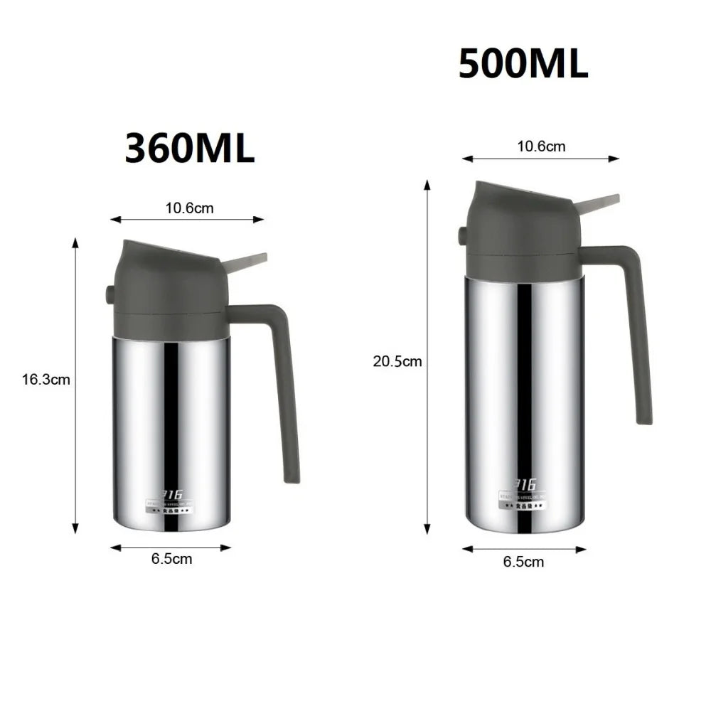 2-in-1 Stainless Steel Oil Dispenser - Refillable Cooking Spray Bottle for Baking & Kitchen Use
