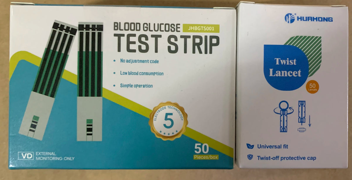 VivaChek Blood Glucose Monitor Kit - Digital Diabetes Tester with 50 or 100 Test Strips and Lancets