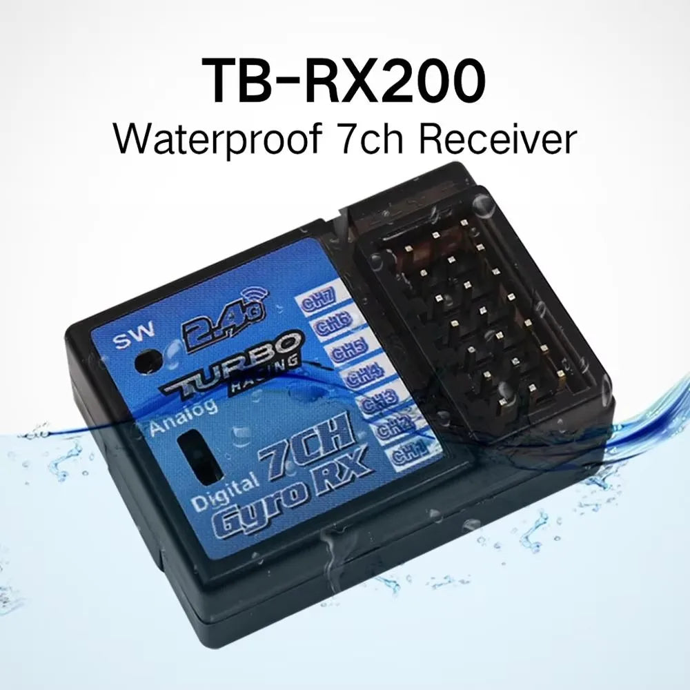 Turbo Racing A82-S 2.4GHz 7CH LCD Remote Controller with Receiver for RC Cars & Boats