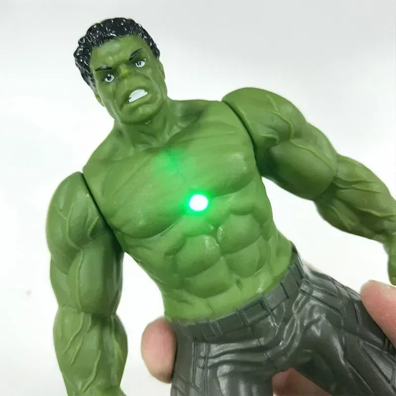 17cm Marvel Anime Action Figures – Spiderman, Hulk, Iron Man Toys for Kids, Cartoon Glow Doll Christmas Gift