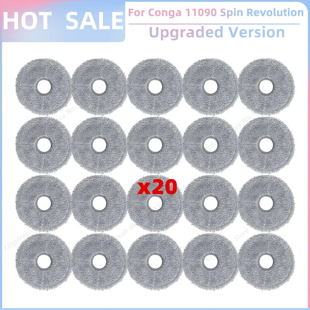 Replacement Parts Kit for Cecotec Conga 11090 / 13090 Spin Revolution Vacuum – Roller, Brushes, HEPA Filter & Mop
