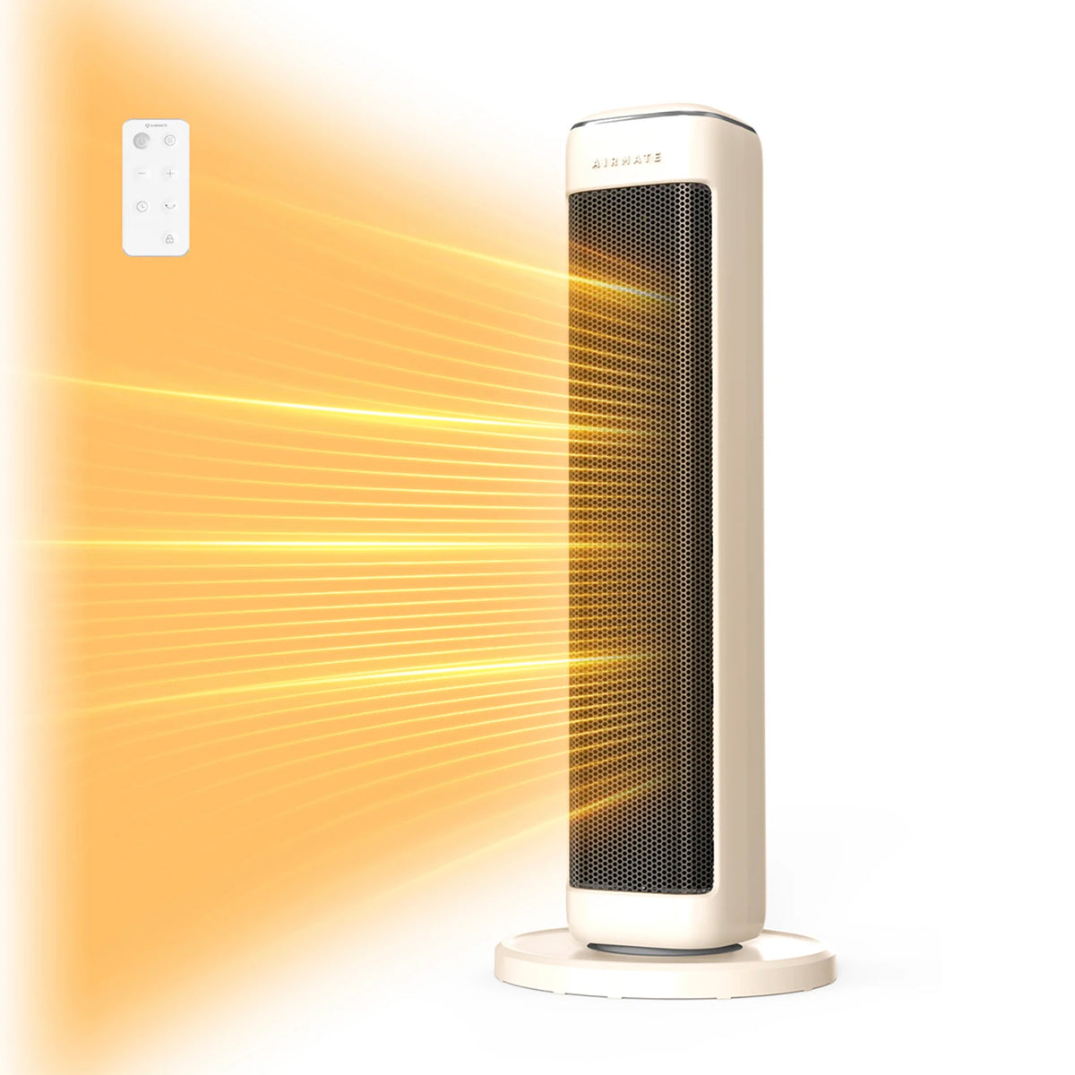 AIRMATE 25-Inch Ceramic Tower Space Heater - Electric Indoor Heater with Adjustable Thermostat for Large Rooms