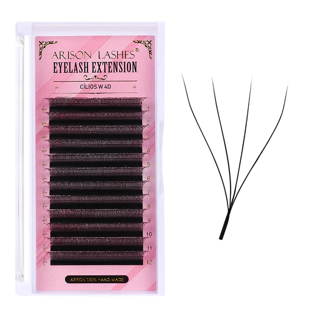 ARISON Plus 2-in-1 Magnetic Eyelashes – YY/3D/4D/5D Premade W-Shape Volume Fans for Full Lash Extensions