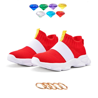 Sonic Shoes for Boys – Red Cartoon Anime Sneakers, Kids’ Sonic Themed Athletic Shoes