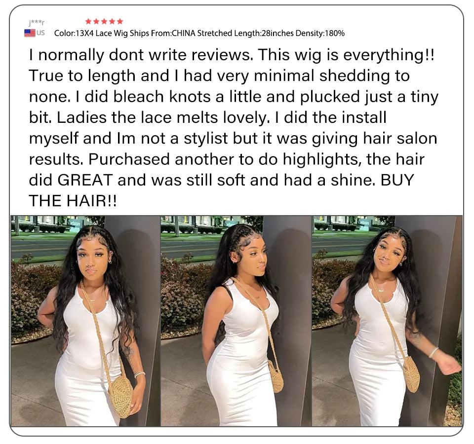 13x4/13x6 Body Wave Transparent Lace Front Wig – HD Bling Hair, 180% Density Human Hair, 4x4 Lace Closure for Women