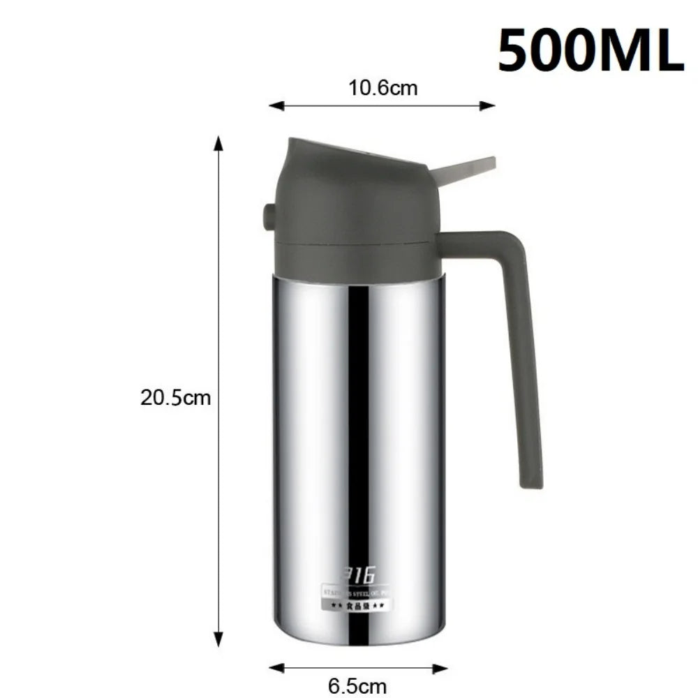 2-in-1 Stainless Steel Oil Dispenser - Refillable Cooking Spray Bottle for Baking & Kitchen Use