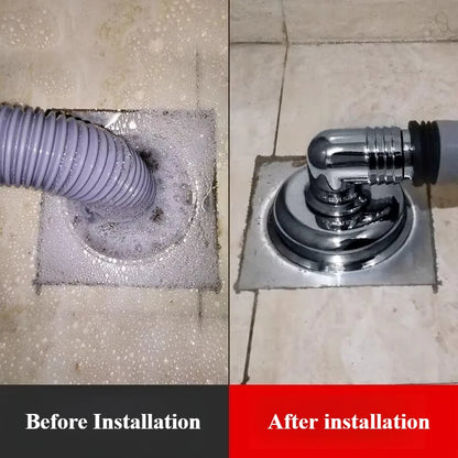 Washing Machine Floor Drain Connector - Three-Way Drain Pipe Cover with Odor & Overflow Protection
