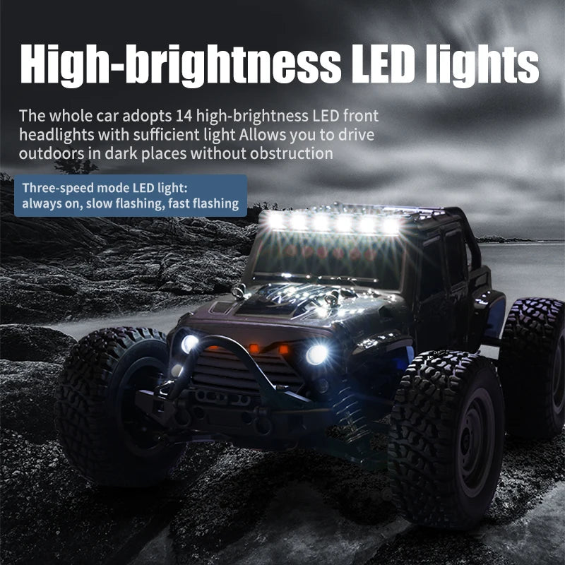 ZWN 1:16 4WD RC Monster Truck – 70KM/H High-Speed Drift Remote Control Car with LED for Kids, vs Wltoys 144001