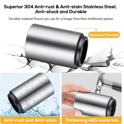 Stainless Steel Beer Bottle Opener — Multi-Color Automatic Push-Down Portable Cap Opener