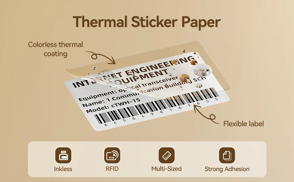 Niimbot B21/B1/B203 Mini Bluetooth Thermal Printer – Waterproof Oil-Resistant Label Maker with Adhesive Sticker Paper for Office Use