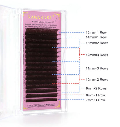NAGARAKU Brown Eyelash Extensions – Soft Natural Synthetic Mink Individual Lashes 16 Lines for Professional Makeup