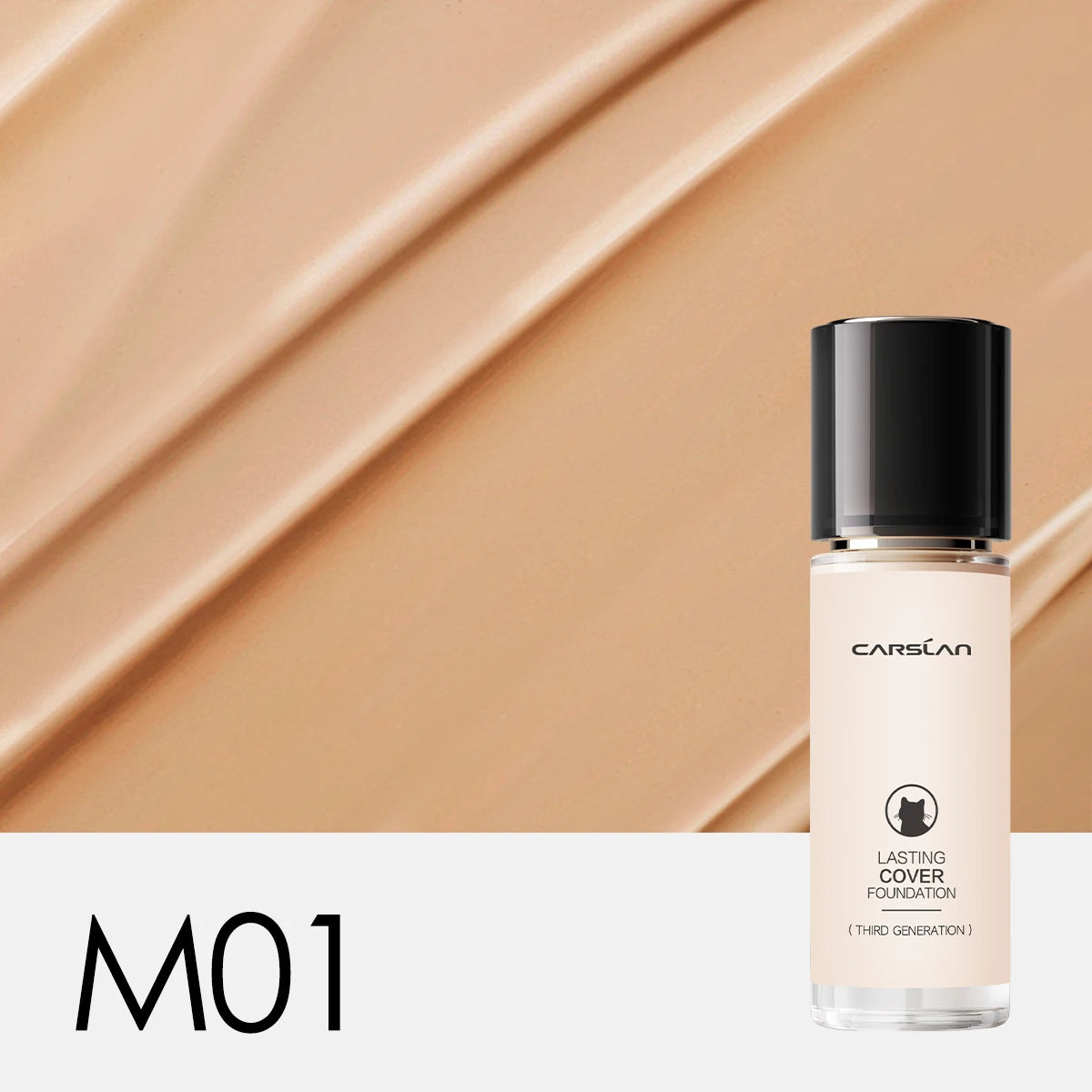CARSLAN Long-Lasting Moisture Matte Liquid Foundation – Full Coverage Concealer, Whitening & Oil Control Face Base Makeup