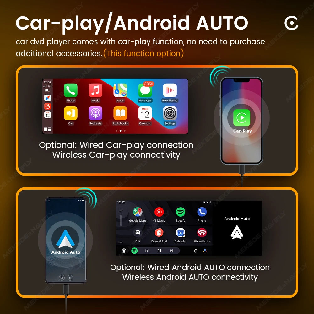NaviFly 6.86" 1-DIN MP5 Car Stereo — Wireless CarPlay & Android Auto Multimedia Player with BT & FM