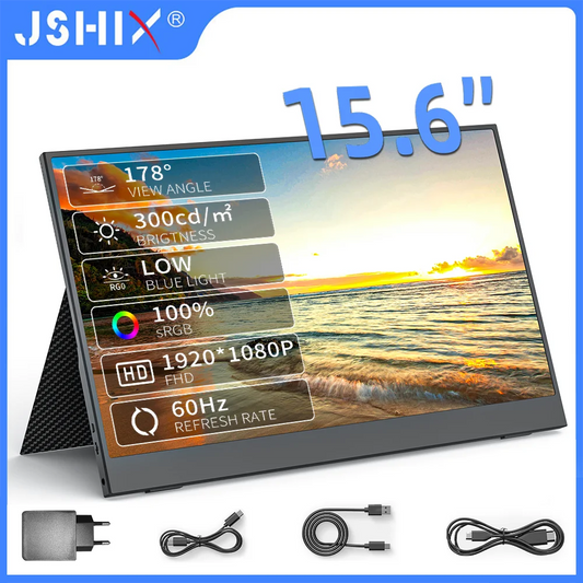 JSHIX 11.6/14/15.6 Inch Portable Monitor — 1080P Full HD IPS Second Screen for Gaming, Laptop, Phone, Switch & Xbox