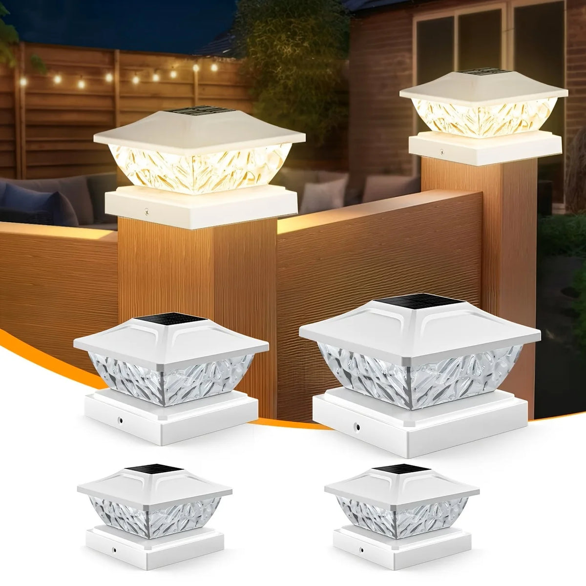 Outdoor Solar Fence Gate Light - Waterproof LED Villa Pillar Lamp for House, Garden & Yard Decor