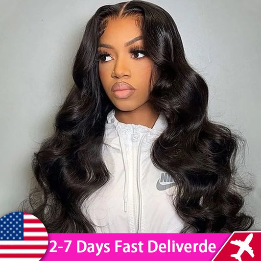 100% Brazilian Remy Human Hair Body Wave Lace Front Wig – Pre-Plucked 13x4/13x6 Transparent, 180% Density for Women