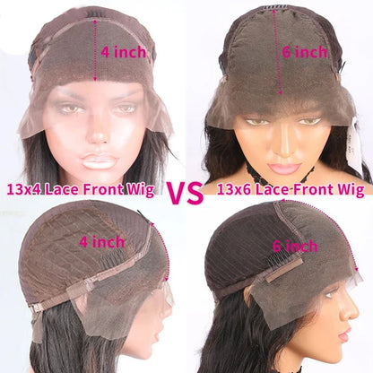 100% Brazilian Remy Human Hair Body Wave Lace Front Wig – Pre-Plucked 13x4/13x6 Transparent, 180% Density for Women