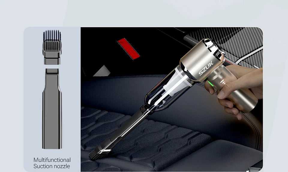 SZUK Mini Wireless Car Vacuum Cleaner – 98500Pa Powerful Suction, Handheld Portable Vacuum for Car Cleaning