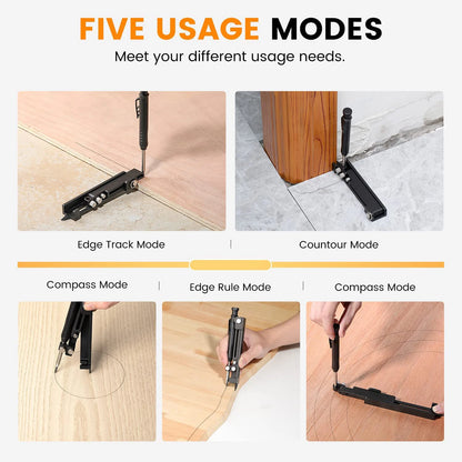 Multi-Function Scribing Tool: Construction Pencil DIY Woodworking Compass - Contour Gauge Scriber Line Maker & Measuring Tool