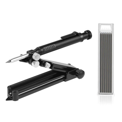 Multi-Function Scribing Tool: Construction Pencil DIY Woodworking Compass - Contour Gauge Scriber Line Maker & Measuring Tool