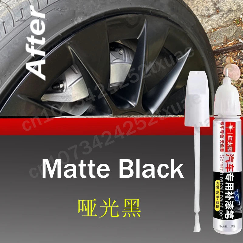 Car Wheel Scratch Repair Pen – Matte Black Touch-Up for Tesla Model 3, Y, X & S Rims