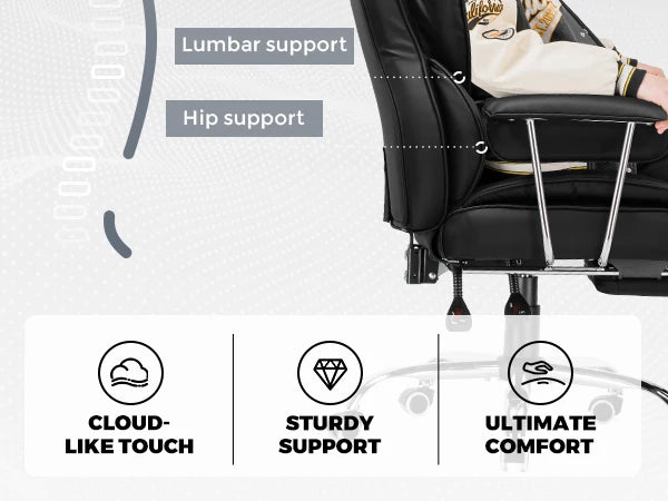 Big & Tall Ergonomic Gaming Chair – Office Chair with Pocket Spring Lumbar Support & Footrest