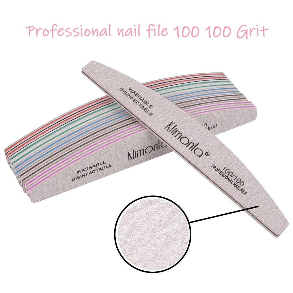 5/10PCS Professional Nail File Set - 100/180 Grit EVA Thickened Sandpaper Manicure Tools for Salon & Home Use