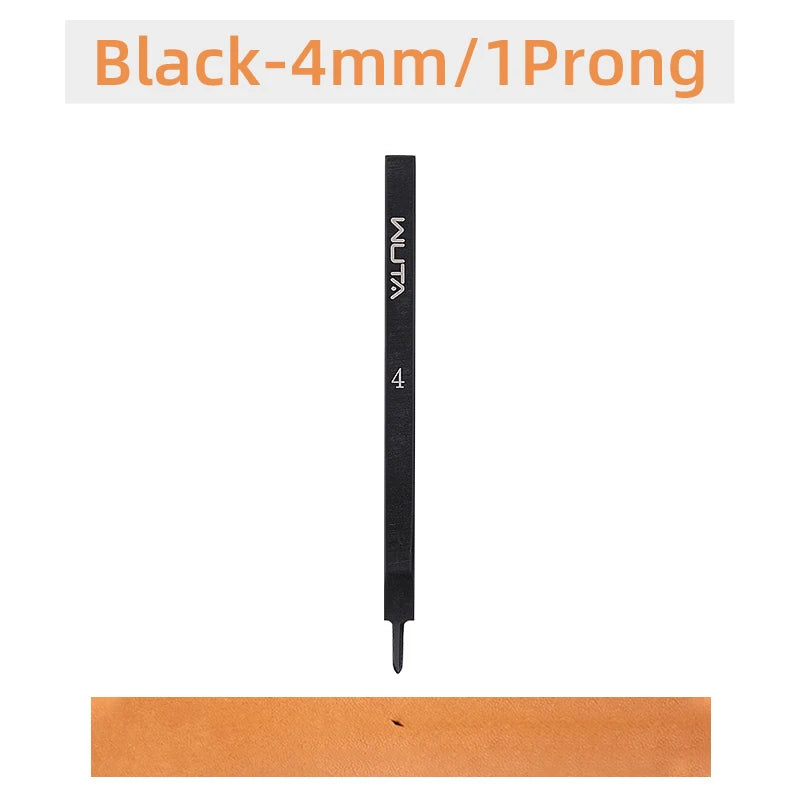 WUTA Leather Chisel Tool – Diamond Pricking Iron with 3/4/5/6mm Hole Punch for Stitching & Leathercraft